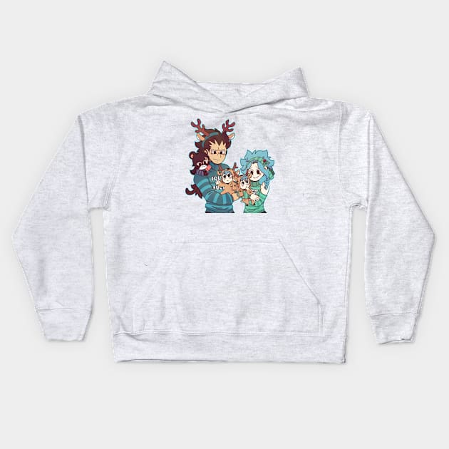 Christmas Gajevy family Kids Hoodie by Dragnoodles